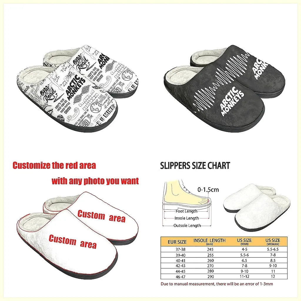 

Тапочки с изображением рок-группы Arctic Monkeys, плюшевые хлопковые домашние тапочки для мужчин и женщин, теплые и удобные домашние туфли.