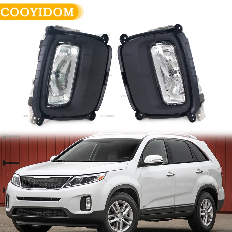 For Kia Sorento 2014 2015 Car Front Bumper Fog Light Grill Grille Fog Lamp light Fog Lamp Driving Lamp 92201-1U700 86523-1U510