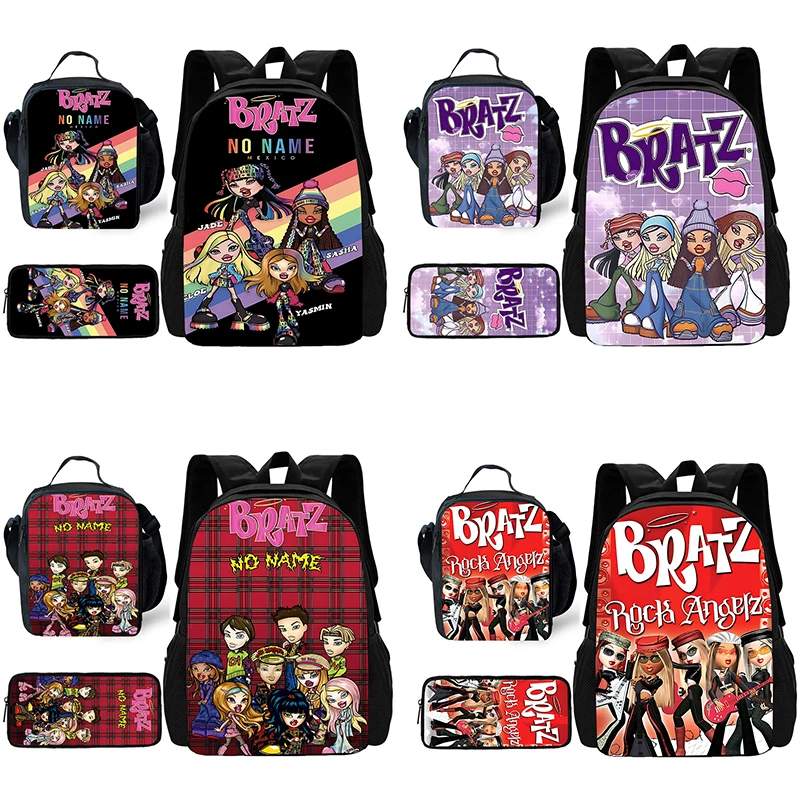 Child School For B-bratzs Backpack with Lunch Bags ,Pencil Bags ,School Bags for Boys Girls Best Gift