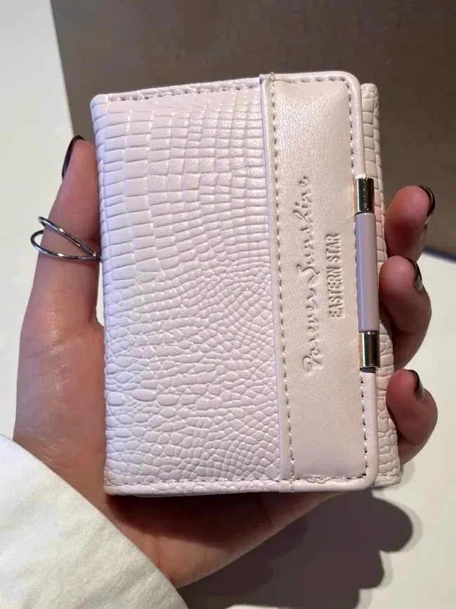 

Очаровательный женский кошелек с крокодиловым узором, корейский студенческий кошелек с несколькими слотами для карт, милый кожаный кошелек