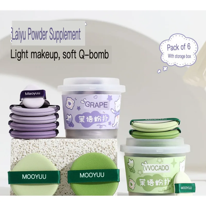 

6 pieces Air Cushion Powder Puff Dry And Wet Use No Powder Beauty Makeup Egg Concealer Foundation Liquid Powder Puff