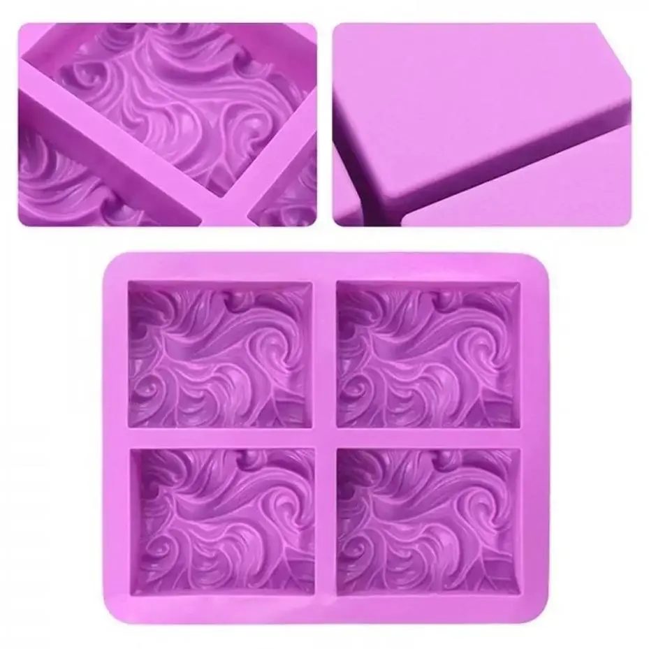 Creative 1 Pcs Cake Decoration Baking Tools 4 Cavity Flower Shaped Silicone DIY Handmade Soap Candle Cake Mold Crafts Soap Mould
