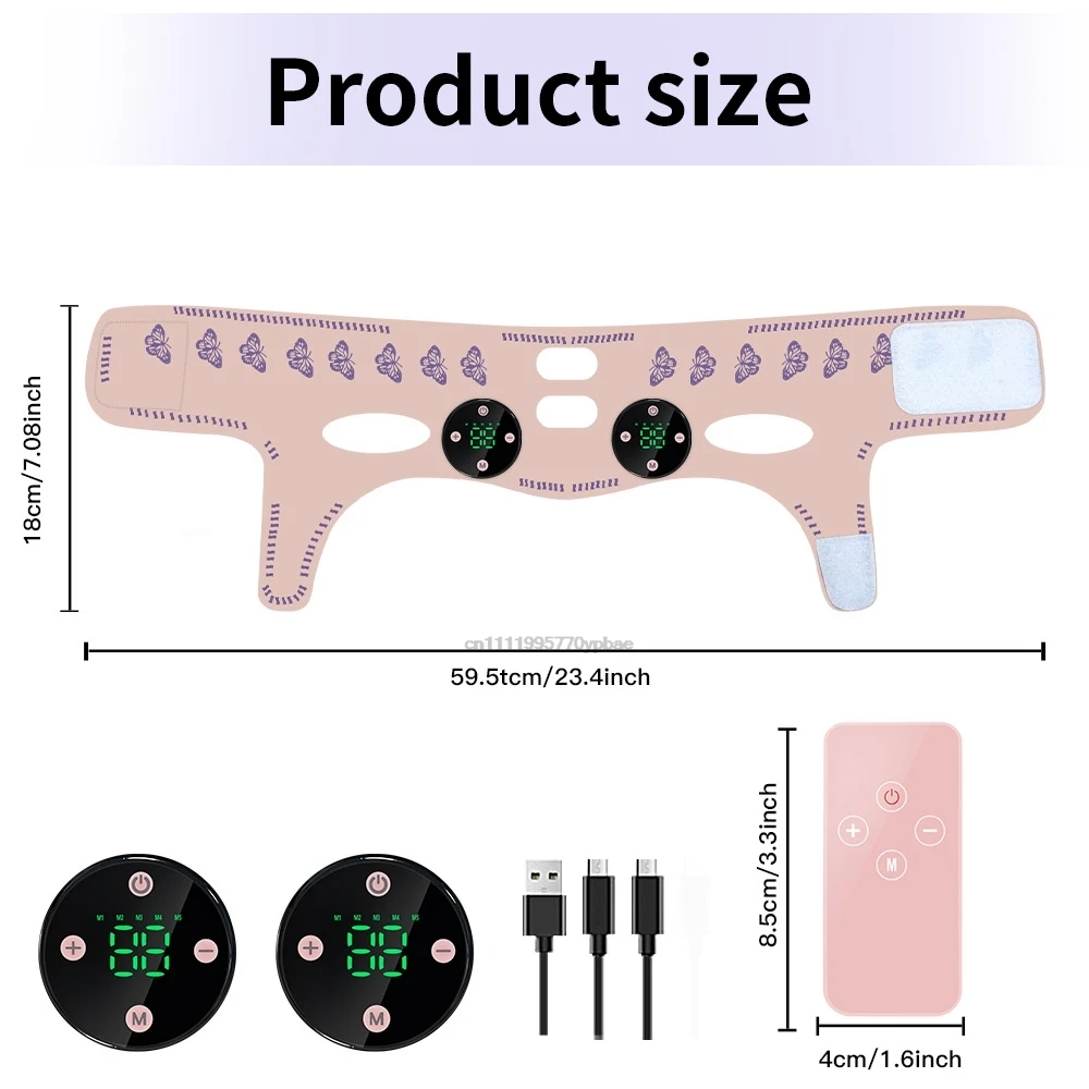Anti-Aging Device EMS Face Massager With V-Face Lifting Function - Facial Toning Machine Includes Lifting Mask For Home Care