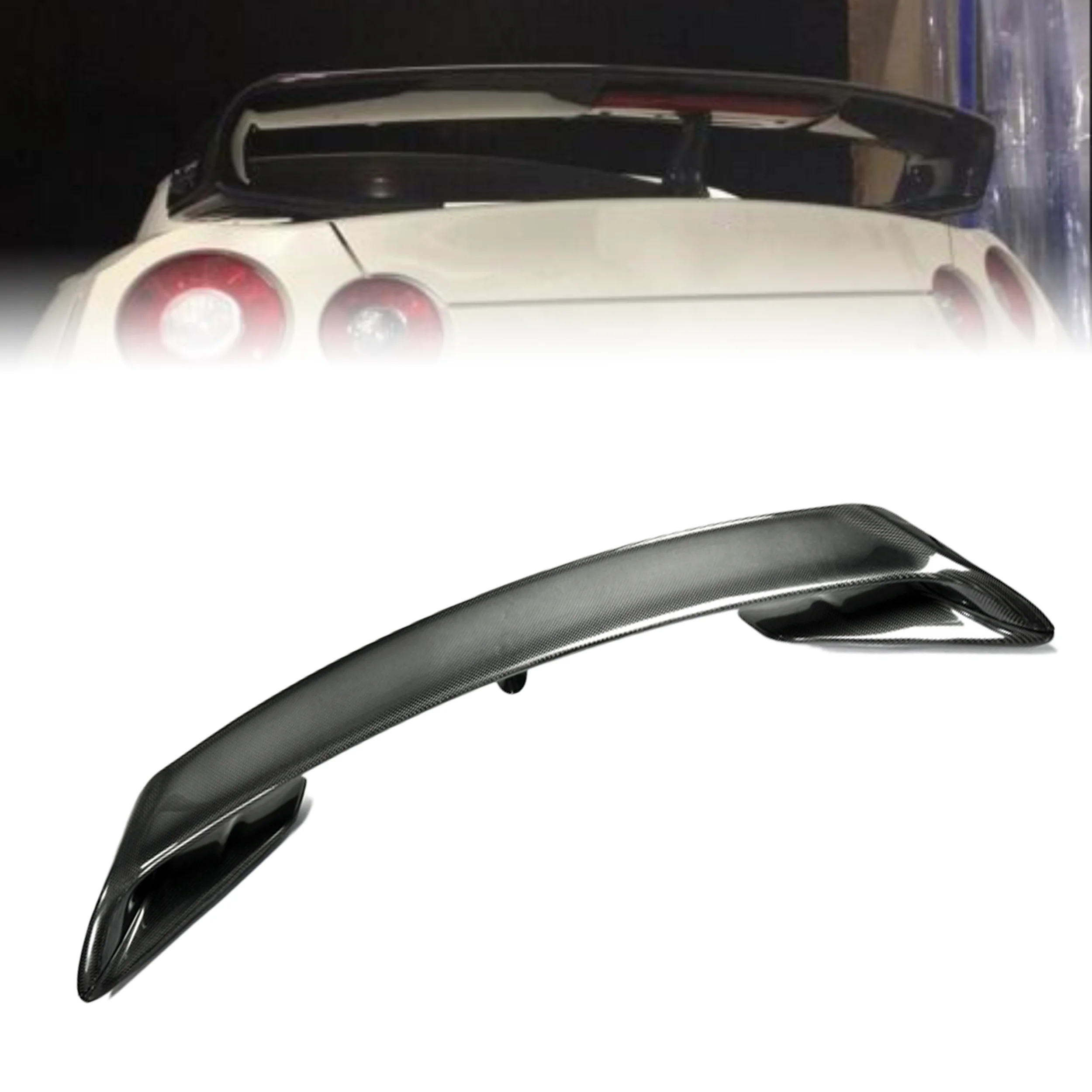 OEM Carbon Fiber Spoiler for Nissan R35 GTR Glossy Fibre Rear Trunk Wing
