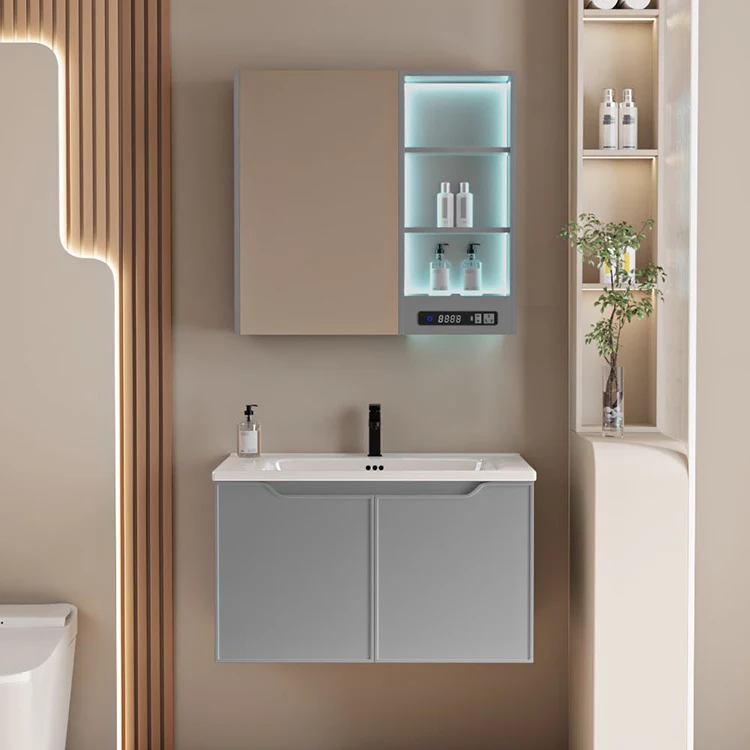 

Wholesale Customized Luxury Wall Bathroom Mirror Vanity Basin Wood Cabinet Bathroom Furniture Vanity Sink for Sale