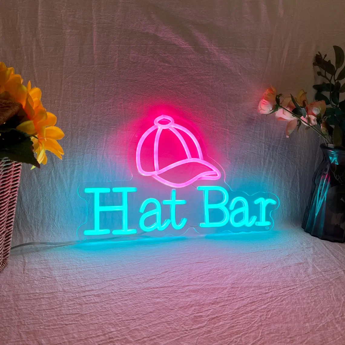 Hat Bar Neon Sign Bar Neon Hat Shop Wall Decor Hat Neon Art Opening Sign