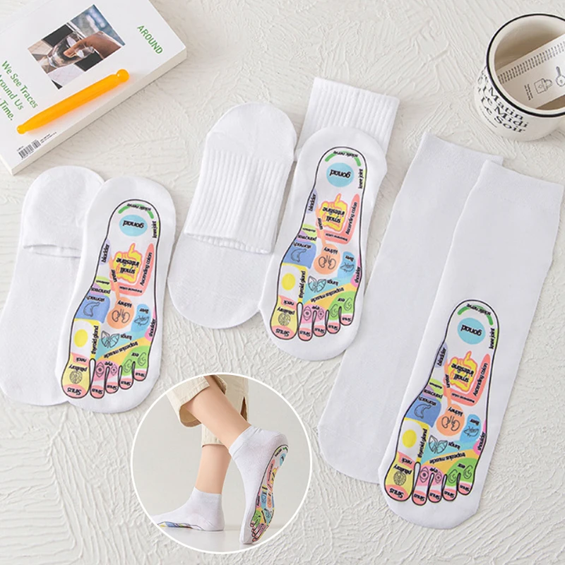 Visceral Colorful Diagram Massage Relieve Tired Feet Socks Acupressure Foot Massager Reflexology Socks Foot Point Tool Foot Care