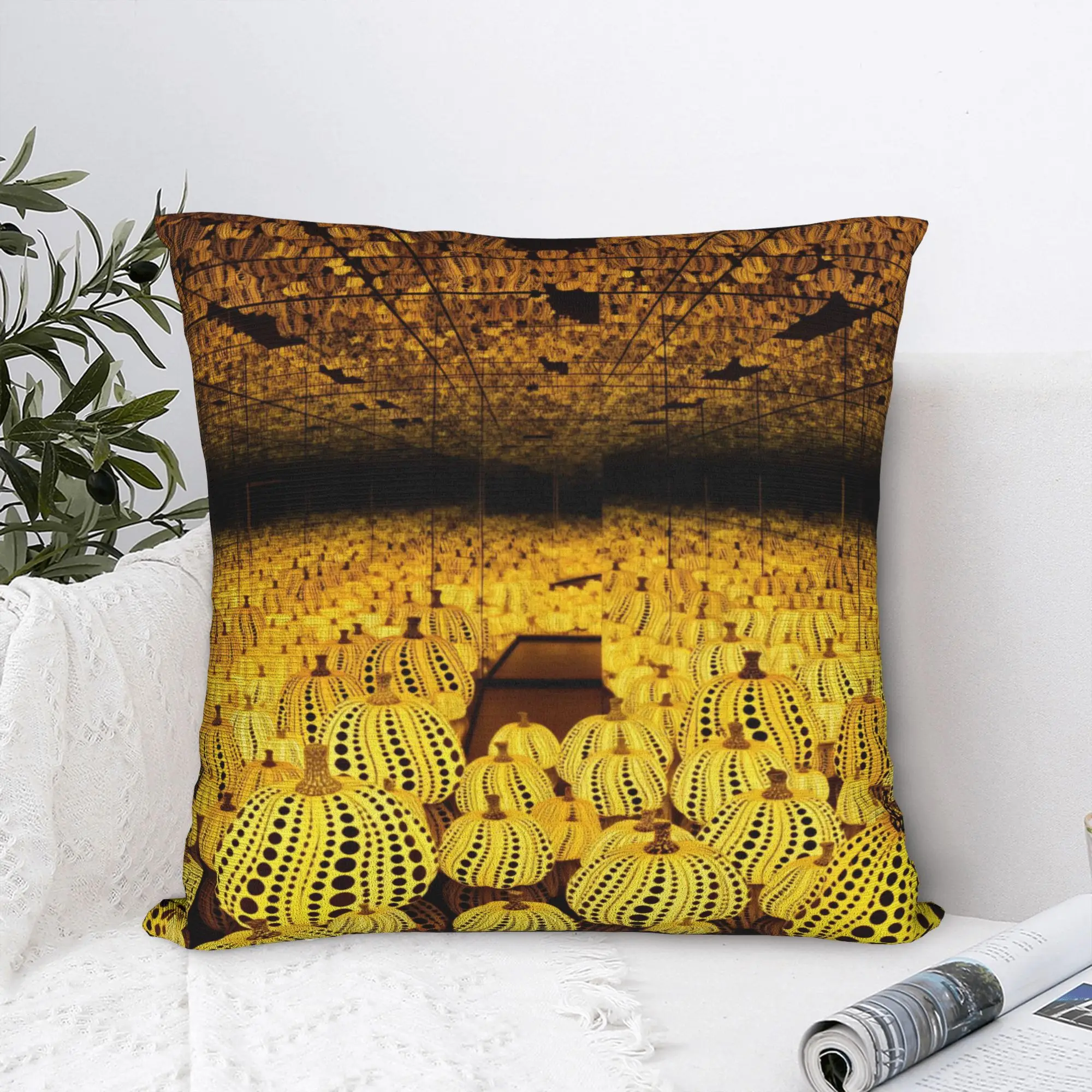 Yayoi Kusama Infinity Mirror Room Pillow Case  Comfy Pillow Cover Retro Trendy Pillowcases For Sofa Home Decor