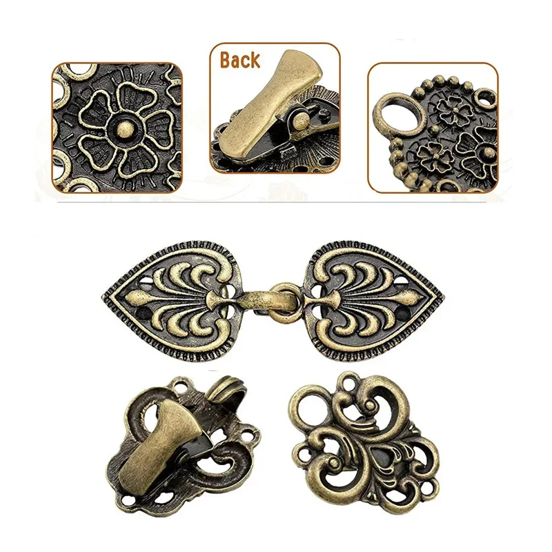 1 Set Vintage Cardigan Collar Clips Holder Fashion Women Decor Shiny Crystal Cape Cloak Clasps Fasteners Buckle Brooch Clip