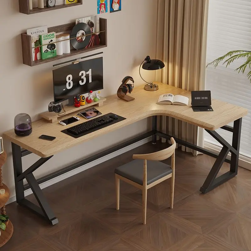 Solid wood corner computer, home desktop, office corner, desk, corner workbench
