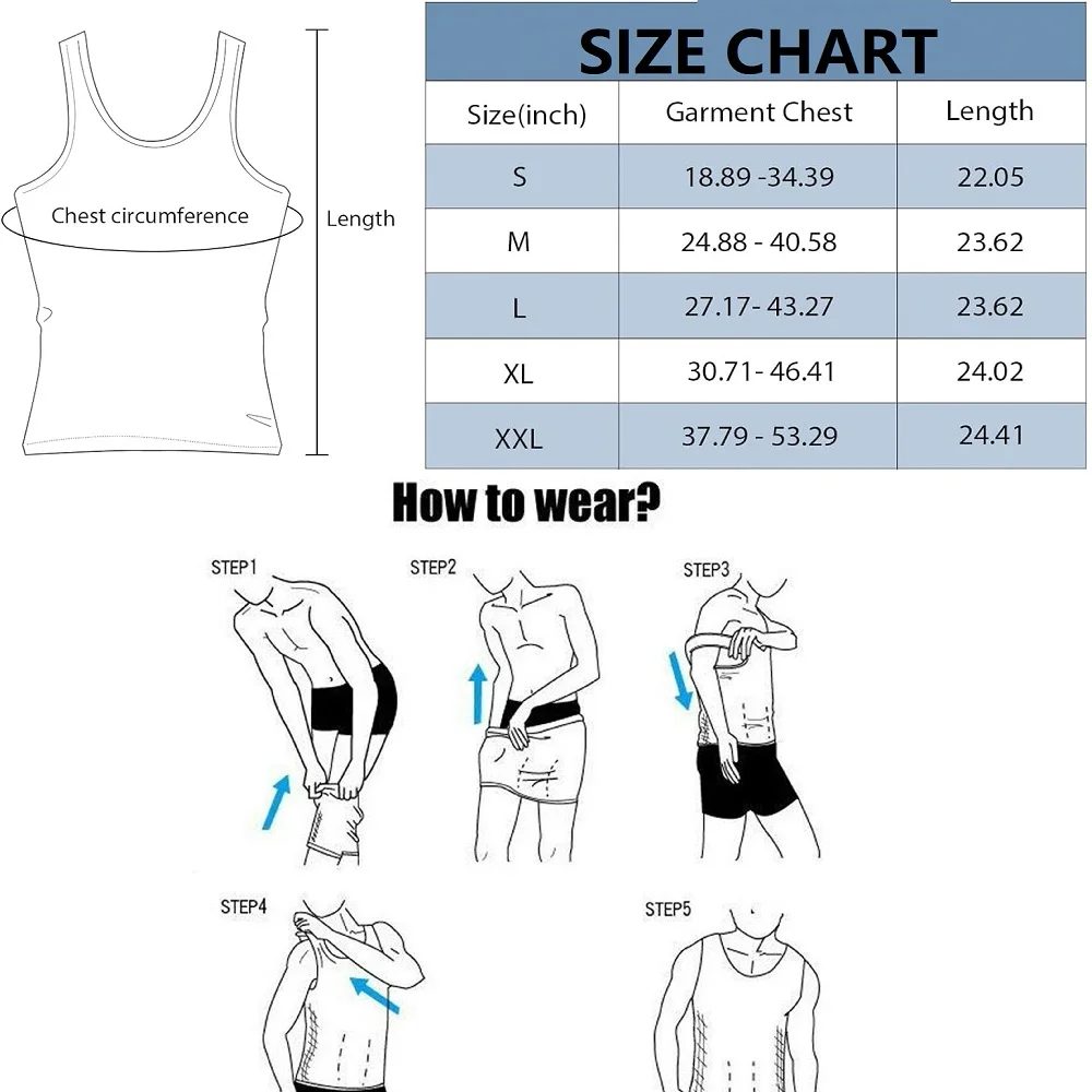 3er-Pack Herren Kompressions-Shirt Körperformer Bauchweg-Weste Tank Top Kompressions-Shirts Unterhemden Herren Schlankheits-Shaper-Weste – Detail 1