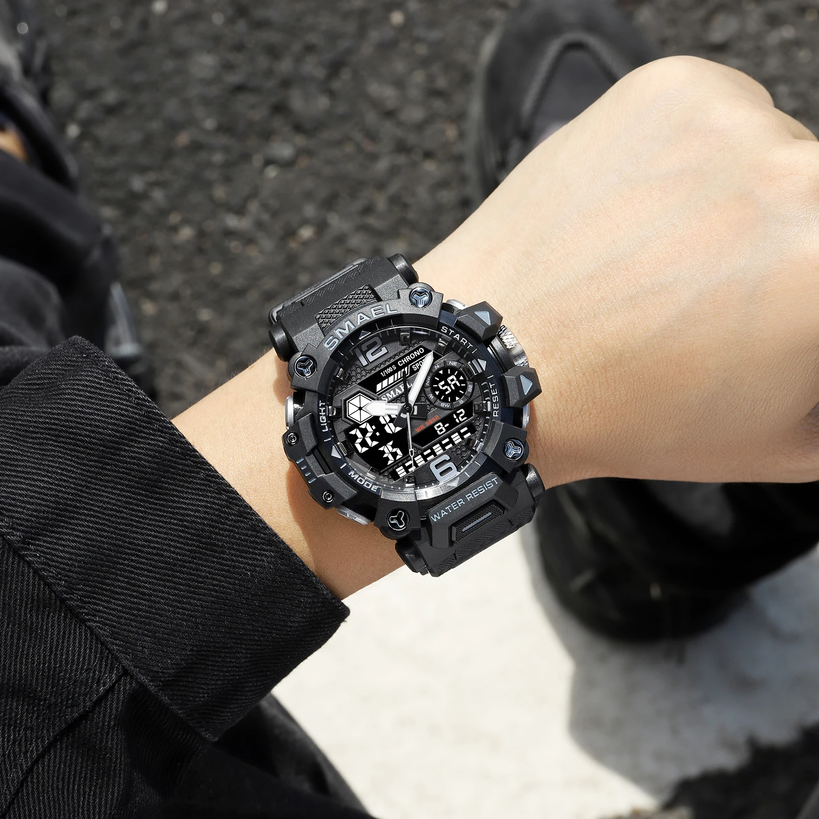 SMAEL 8072 Men Waterproof Watches Janpenese Quartz Chronograph Heavy-Duty Watch Men Alarm Electronic Wristwatch reloj de hombre