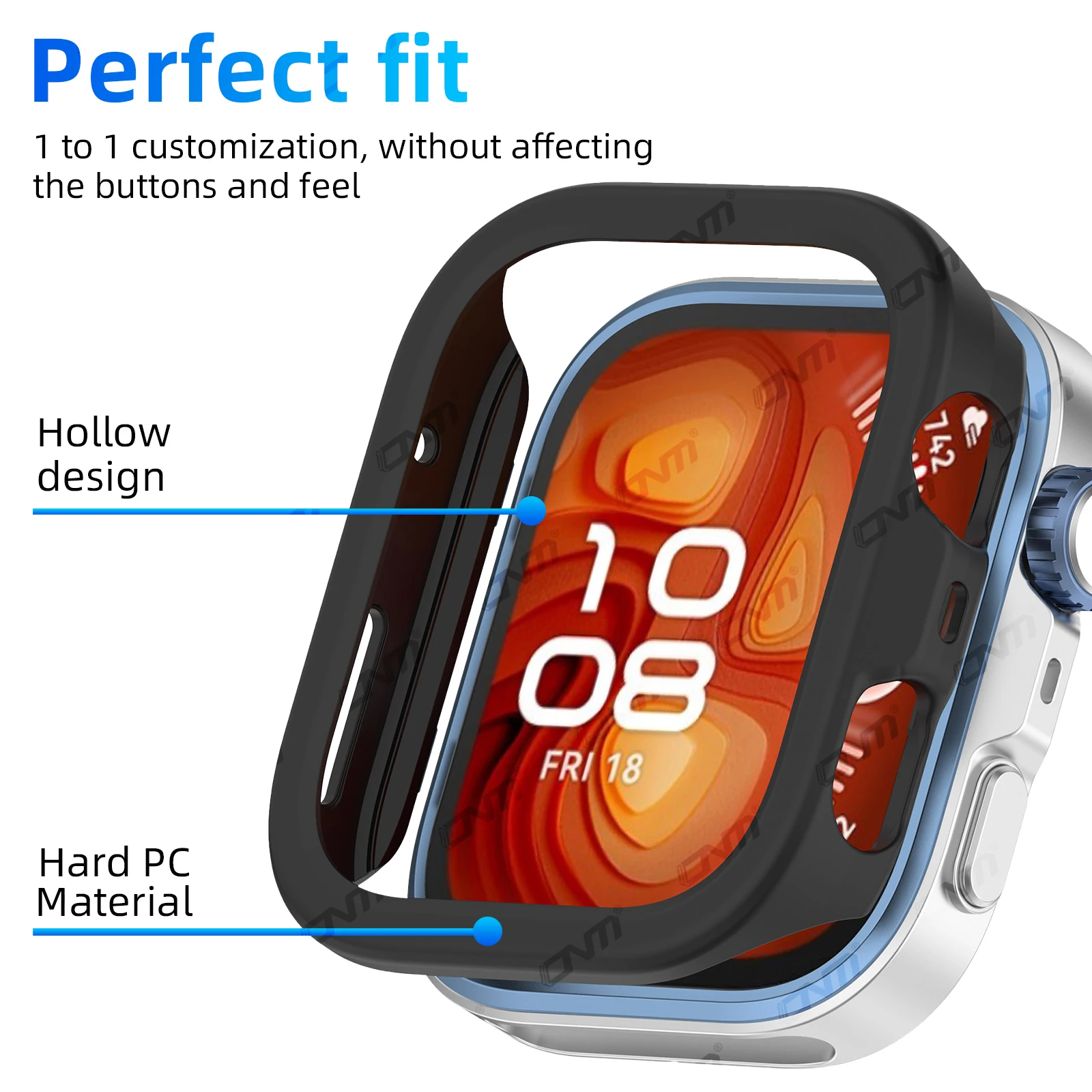 حافظة حماية مجوفة من البولي كربونات لساعة Huawei Watch Fit 4/4 Pro - غطاء ساعة أنيق ومتين