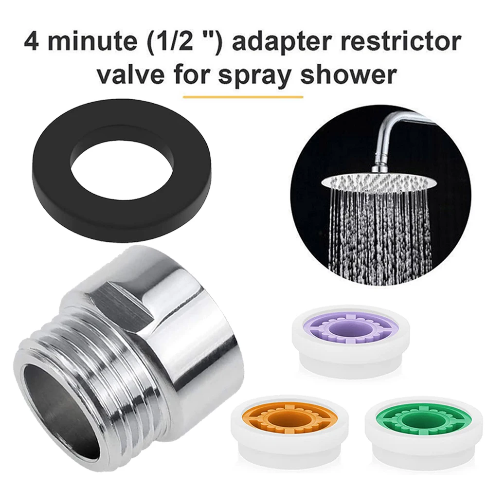 Shower Adapter Water Saving Cores Hose Restrictor Limiter Regulator Replacement Shower Water Saving 1/2 Inch Thread