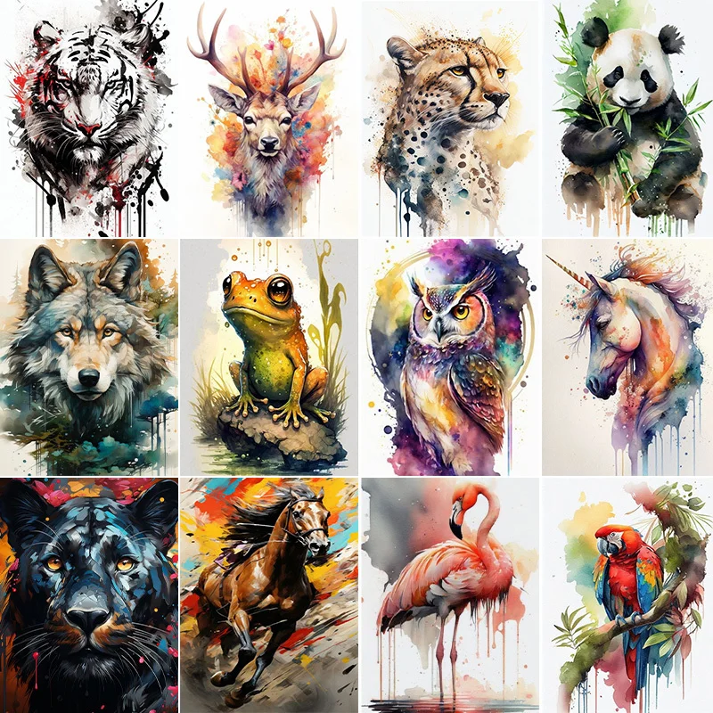 Modular Picture For Drawing Coloring With Numbers Acrylic Paint Kits Greasepaint Animals Canvas Painting Home Decor Living Room