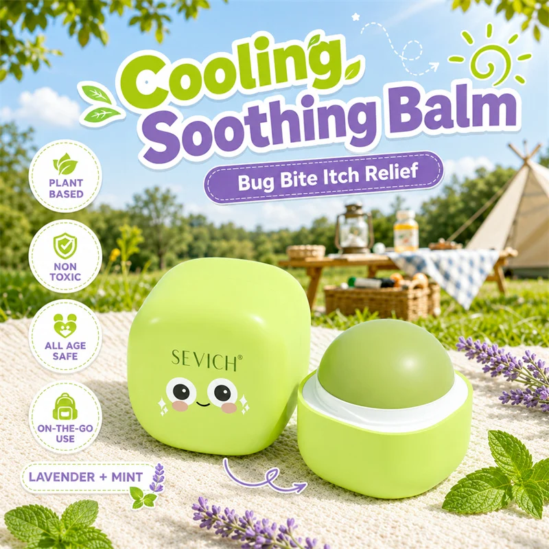 Cooling Soothing Balm Natural Herbal Mosquito Relief Balm Portable Anti ItchSoothing Ointment Plant Extract Bug Bite Itch Relief