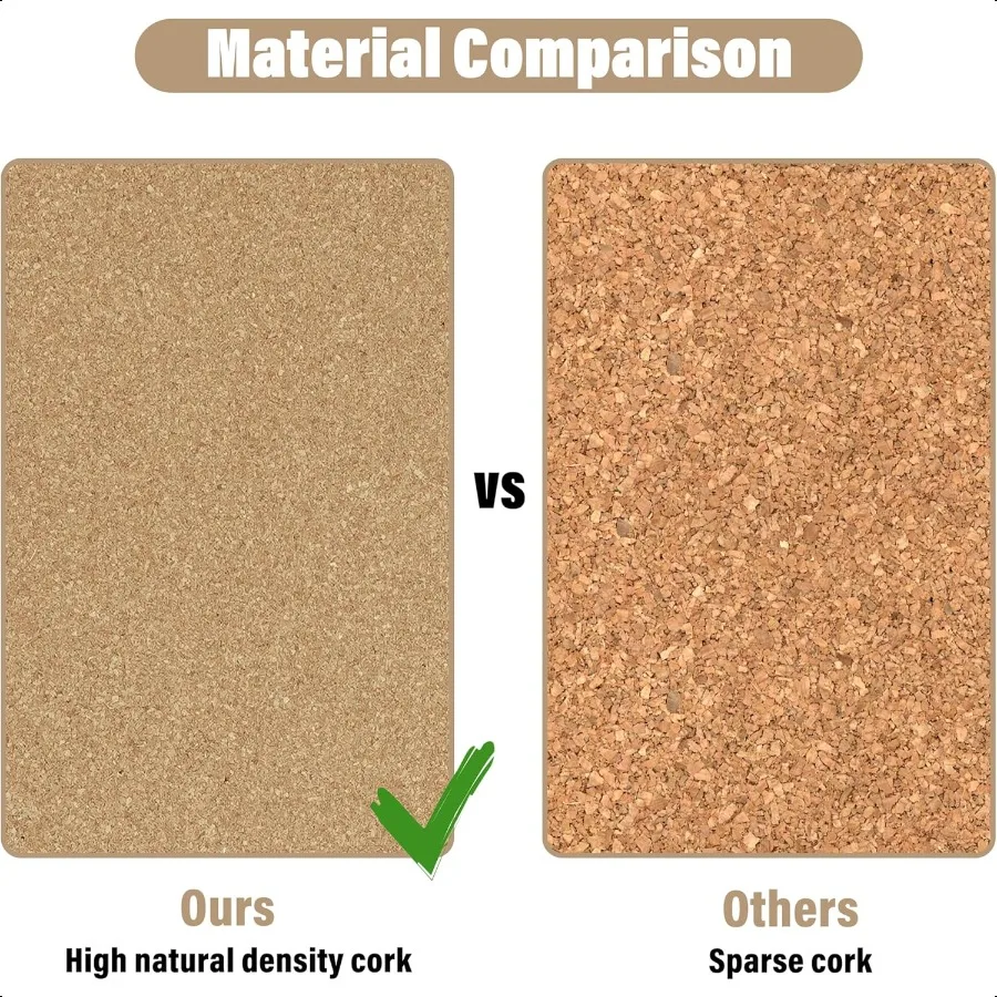 لوحة الفلين لوحة الإعلانات 12x121 2 "سميكة لوحة الفلين البلاط 6 حزمة ذاتية اللصق لوحة دبوس مربعة صغيرة للجدران لوحات الفلين ل #4