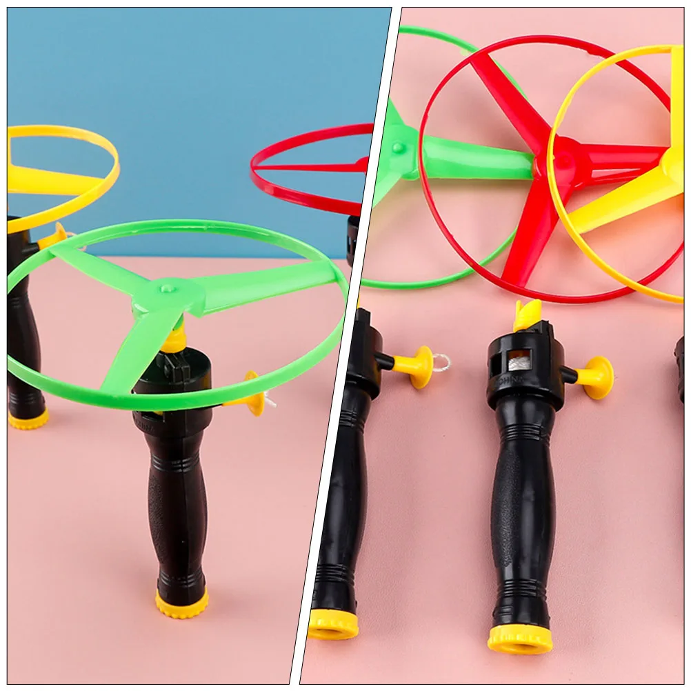 

10 Pcs Pull String Flying Saucer Durable Kids Outdoor Toys Lightweight Plastic Discs Fun Gifts Child Toss Games Flying Disc
