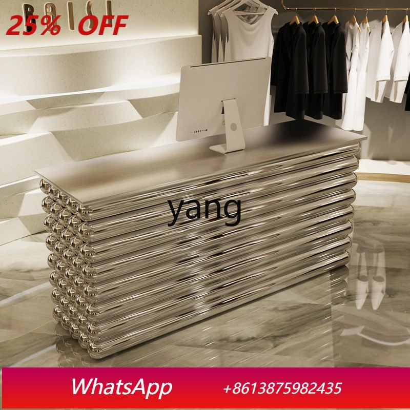 

LMMmodern light luxury stainless steel checkout page clothing store store beauty salon reception table