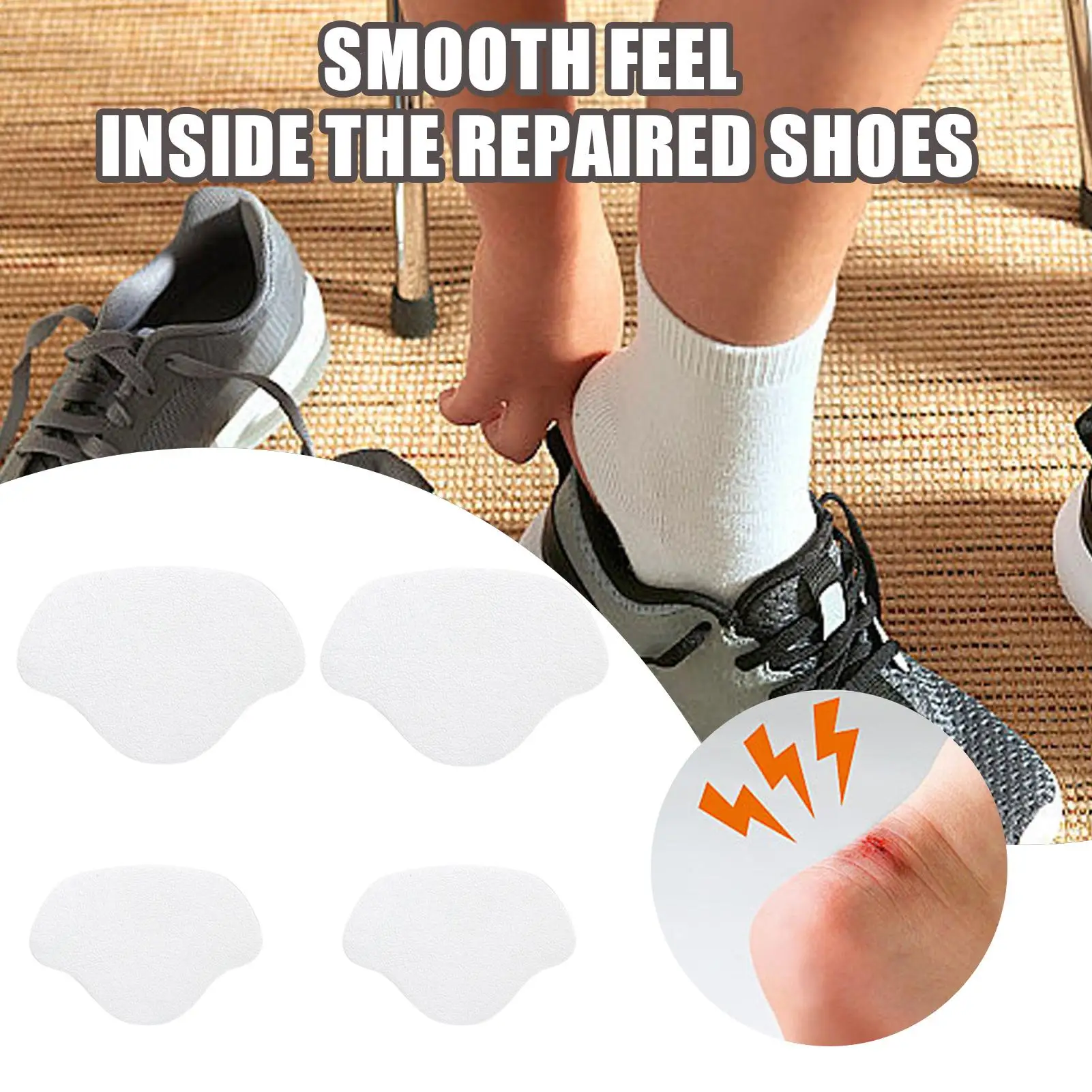 Réparation du talon de chaussure 4 pièces Inserts de talon de chaussure auto-adhésifs Fournitures quotidiennes à la maison pour la course à pied Sports Fitness Athlètes Jeunes à l'intérieur