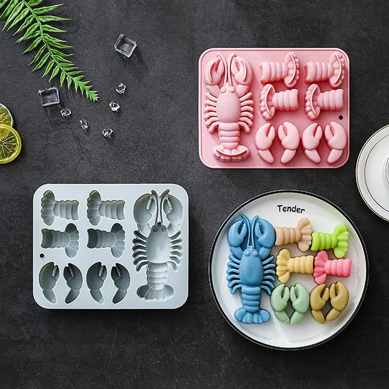 Lobster Silicone Chocolate Mold Flexible Baking Mould for Fondant Gummy Jelly Cake Decorating Creative Kitchen Tool Set