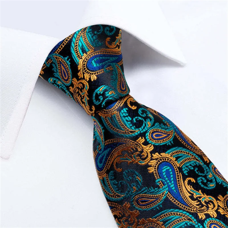 Kép 4: Mens Elsőrangú Csillogás Báláz 8.5cm csíkos Kasmírminta Pléd all-match jacquard Nyakkendő számára Teendő esküvői báli Akkordmunkás Behord Auxiliaire