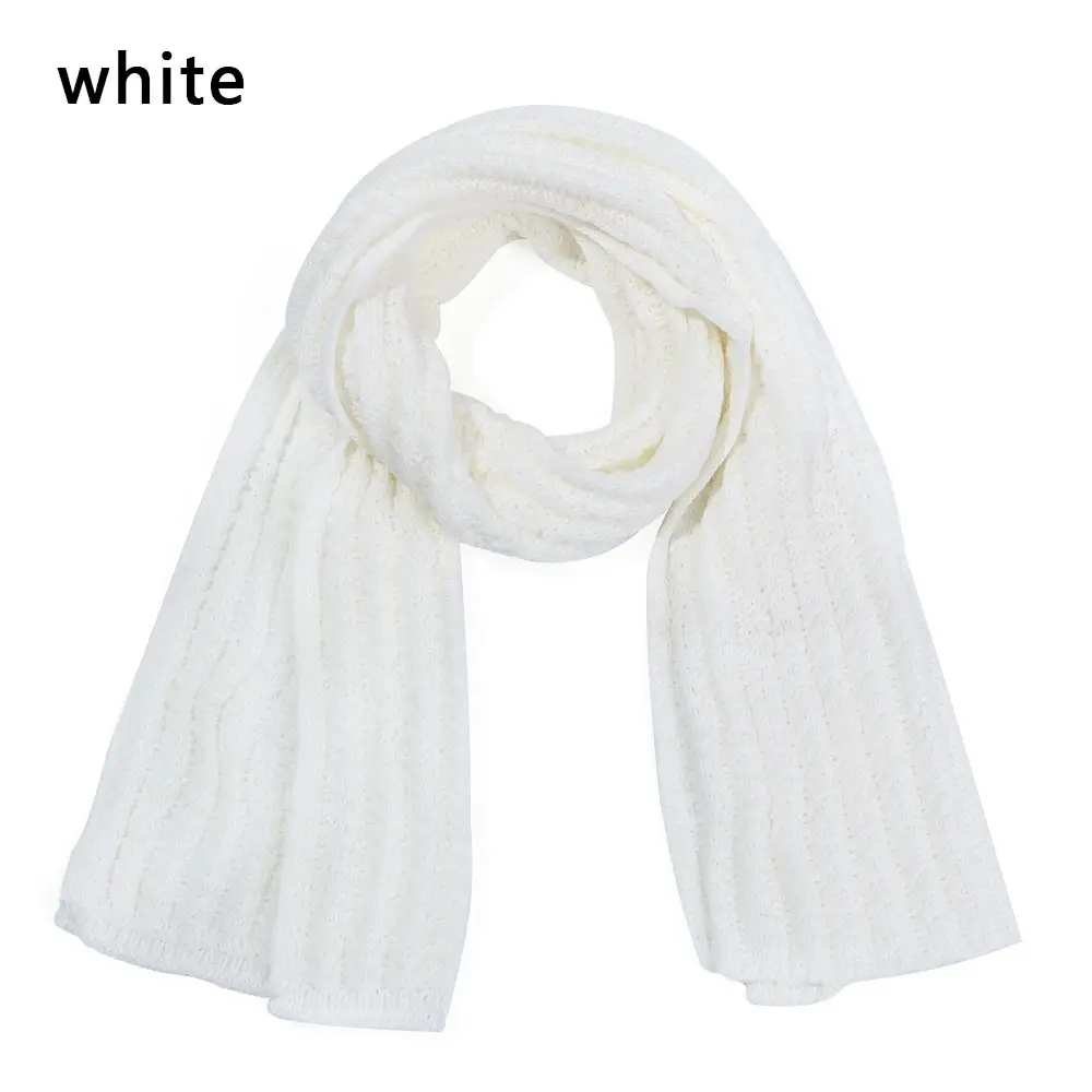 

Women Outdoor Winter Warm Knitted Scarf Long Scarves Vintage Solid Color