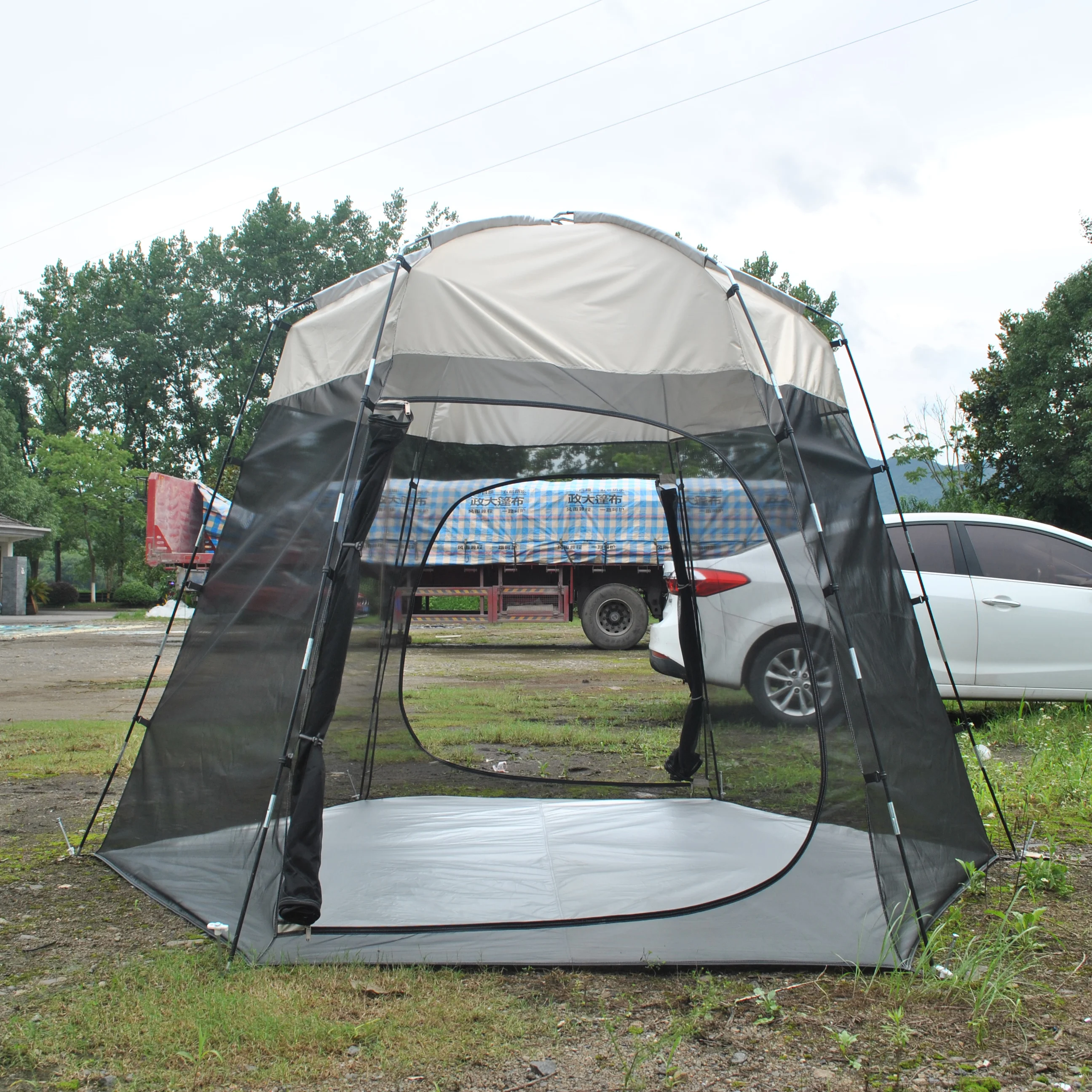 8 Person Screen House pavilion Gazebo,Screened Canopy Tent with Mosquito Netting mesh,Breeze Mesh Tent,Hexagon tent with bottom