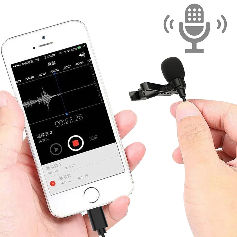 Microfone Mcoplus Lightning Lavalier, iPhone 11, 12, 13, 11 Pro Max, iPhone X, XS, XR, 8, 8 Plus, 7, 7 Plus, YouTube, Facebook, Vlog