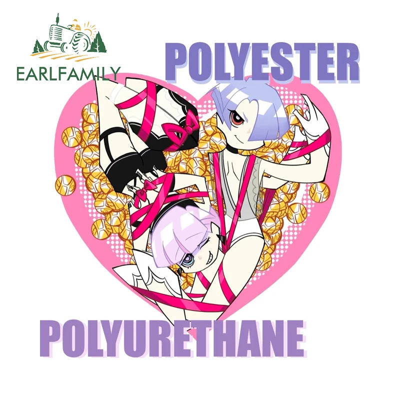 EARLFAMILY Polyester Polyurethane Heart Shap Car Stickers Personal Refrigerator Windows Decals Practical Scratch-Proof Car Label