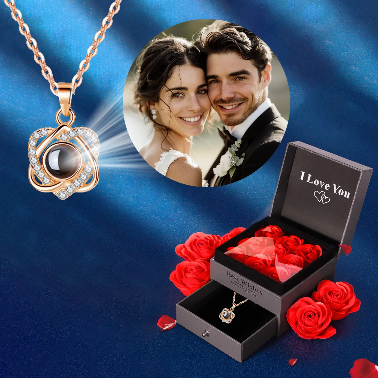 

Индивидуальные персонализированные фотопроекционные кулоны, ожерелья, аксессуары для девочек и женщин, ювелирные изделия, романтический подарок с роскошной подарочной коробкой