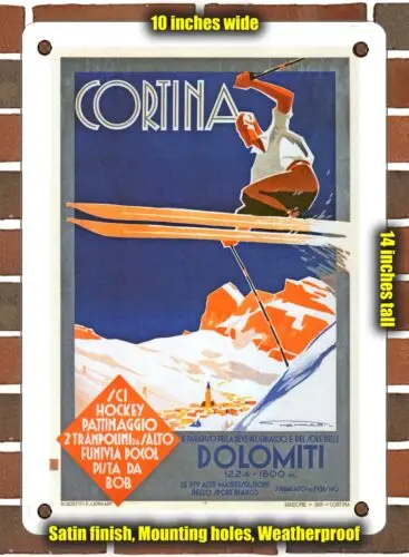 METAL SIGN - 1930 Cortina Dolomites - 10x14 Inches