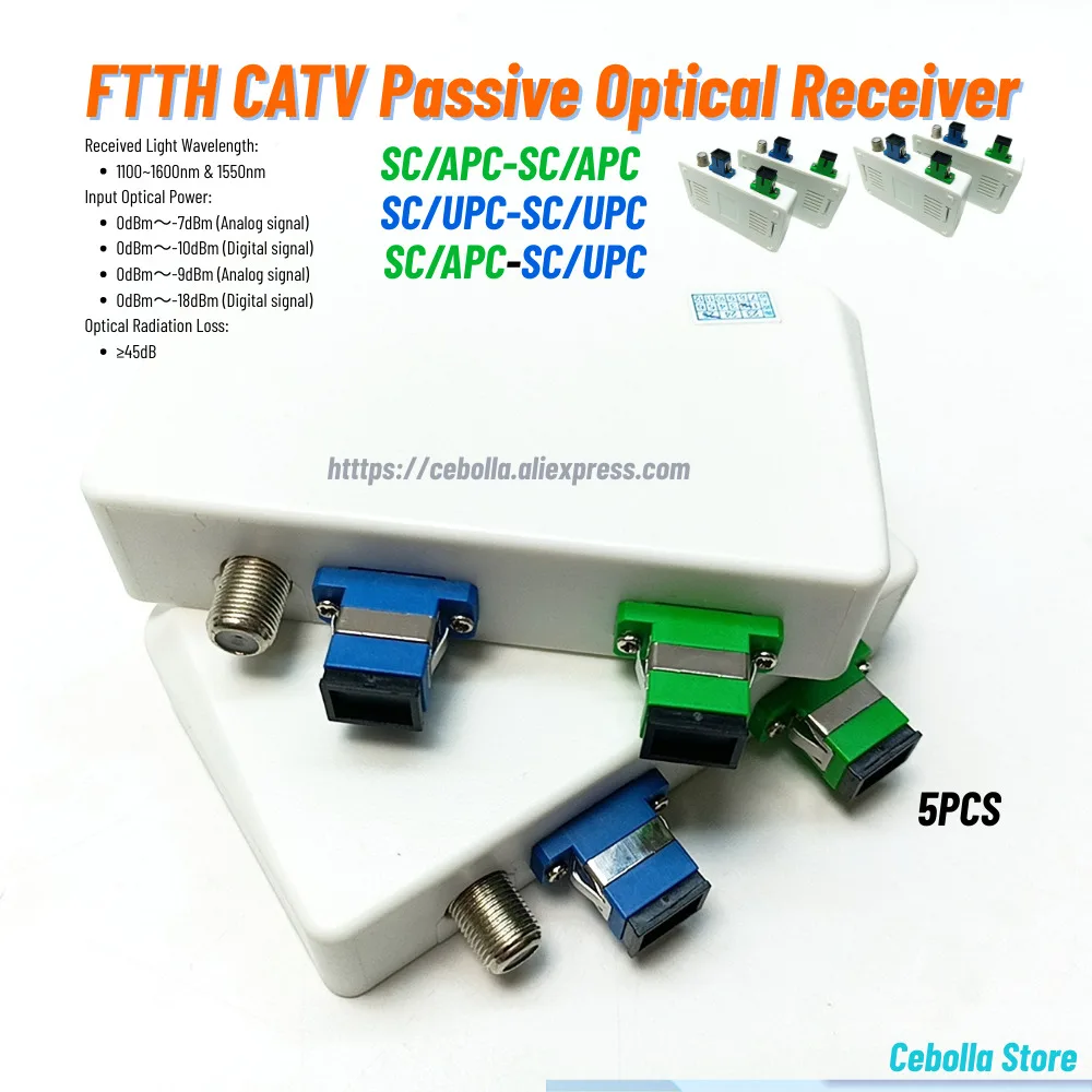 

Mini Node FTTH CATV Passive Optical Receiver Network Integrated Division Multiplexer Transmission WDM Wavelength 5pcs