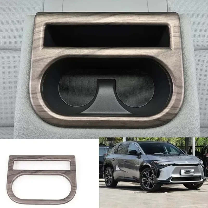 LHD لتويوتا BZ4X EA10 2022 2023 2024 الداخلية الخوخ الخشب الباب مسند الذراع نافذة رفع التبديل غطاء والعتاد التحول غطاء فتحة التهوية الكسوة