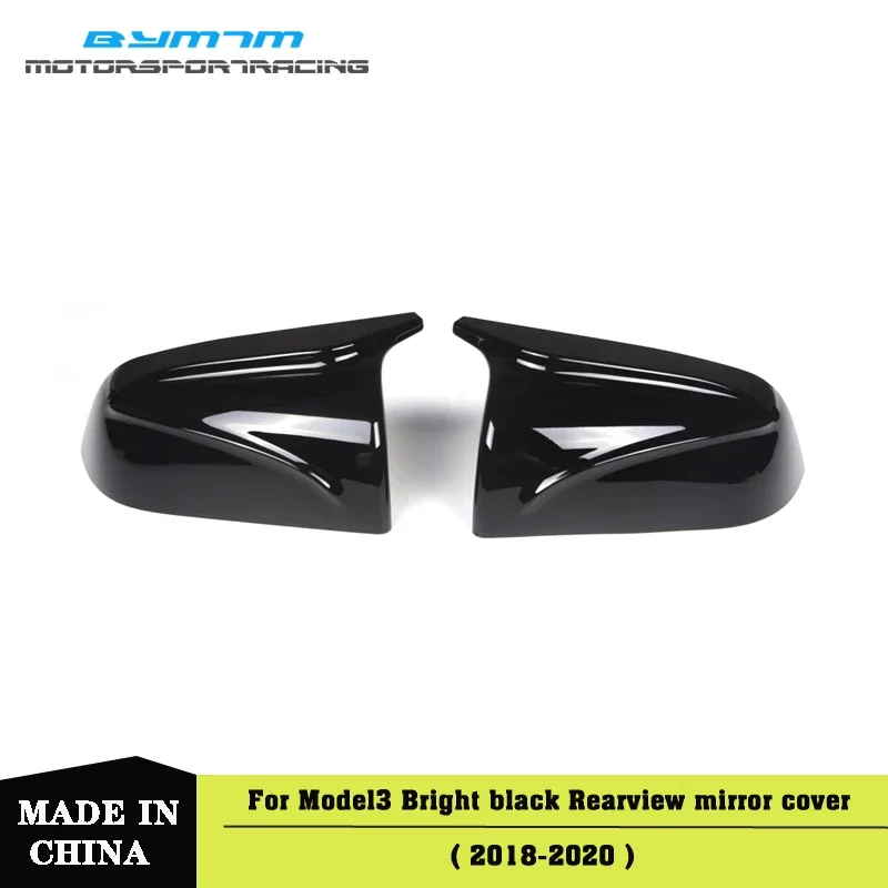 

Substitution Bright black Rearview mirror cover Car exterior decoration For Tesla Model 3