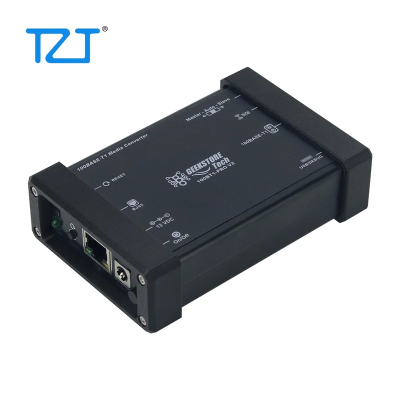 Conversor ethernet de veículo tzt 100bt1-pro2 100mbps para conversor de mídia ethernet padrão rj45 com interface hmtd/15edg 3.81mm