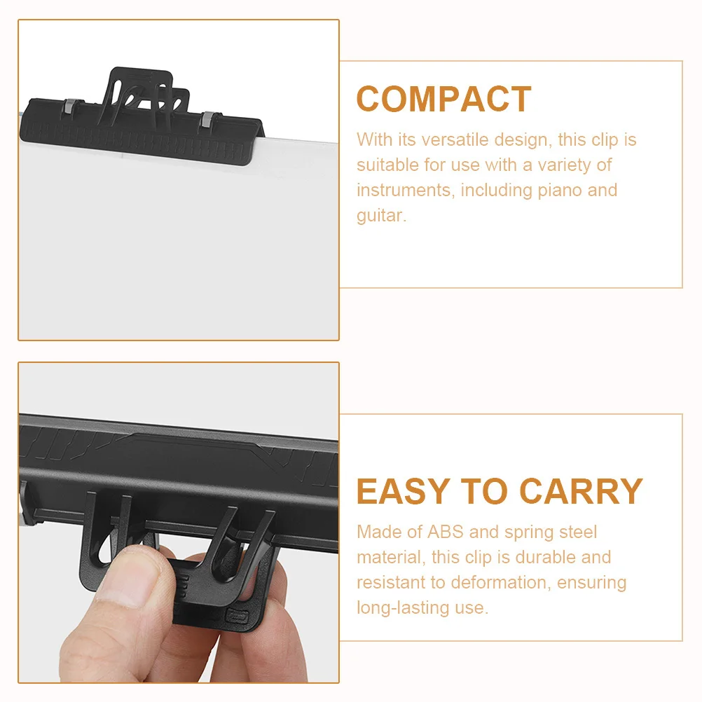 

2Pcs Sheet Music Holder Clip Compact Lightweight Music Page Holder Suitable for Piano Guitar Violin Score Clips