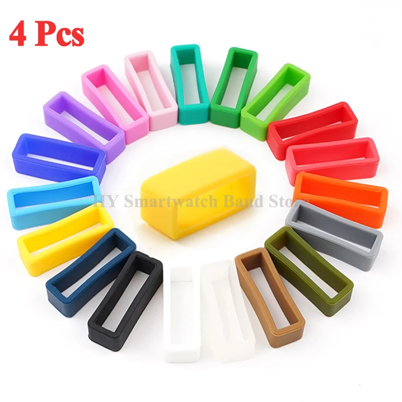 4pcs Silicone Watch Band Keeper Holder Loop 12mm 14mm 16mm 18mm 20mm 22mm 24mm26mm Rubber Holder Locker Keeper Watch Accessories