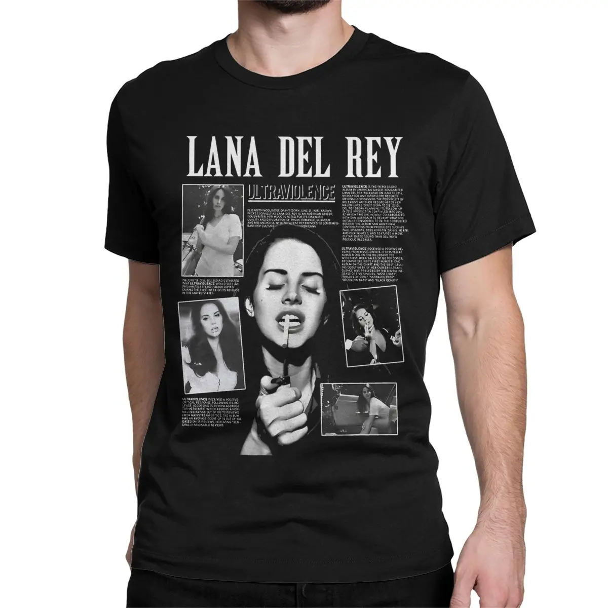 Men Women T-Shirt Moon Ultraviolence Lana Del Rey Funny Pure Cotton Tee Shirt Hip Hop Music Album T Shirts Clothing Printing