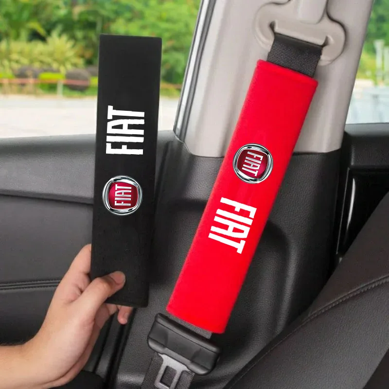 2pcs Car Seat Belt Cover For Fiat Panda Punto Abarth 500C 500 500X  Shoulder Protector for Car Seat Belts Auto Accessories