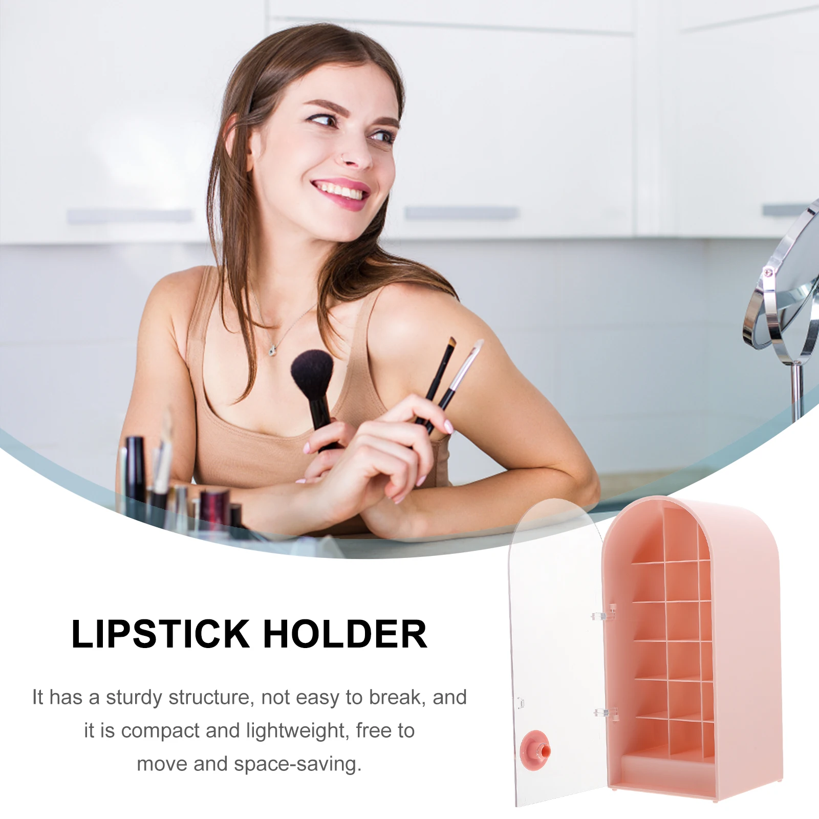 

Lipstick Storage Box Desktop Holder Organizer Rack Display Stand For Home Store Use Durable Scratch Resistant