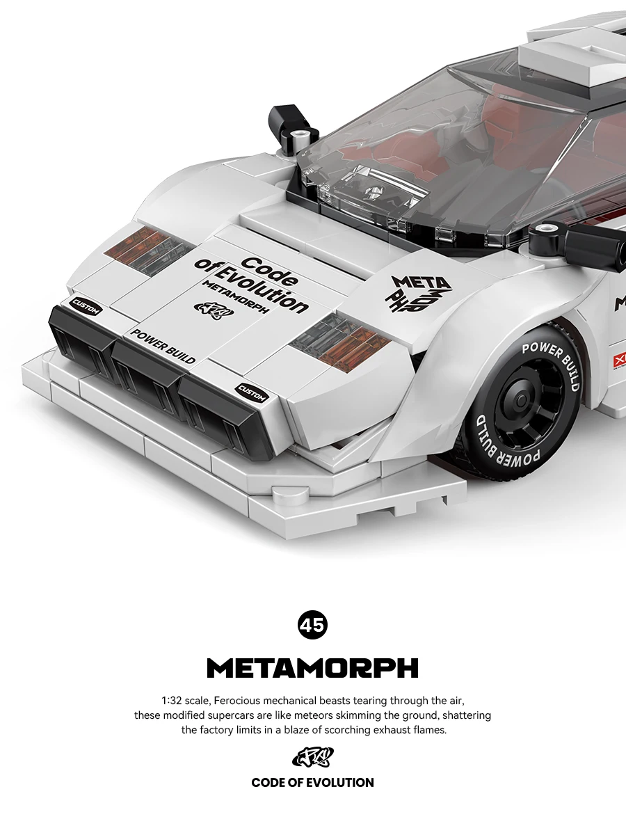 PB8845 MOC Powerbuilt Technical Sport F40 Racing Car Model Container Building Block Brick Assembly Toys Kids Adults Xmas Gift