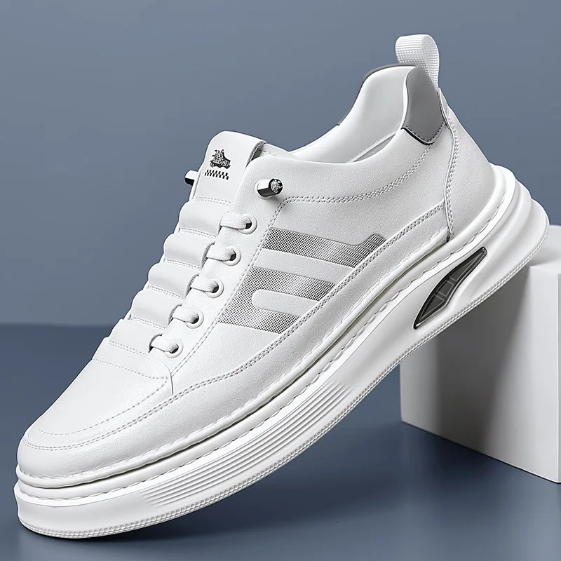 

Мужские повседневные кроссовки из кожи, весна 2026: удобные, дышащие, молодежные, в корейском стиле, для активного отдыха