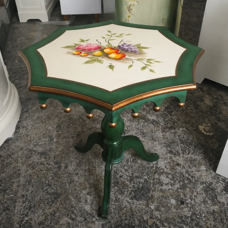 Painted Solid Wood Corner Table for Living Room Small Coffee Table Next to Sofa Retro Style Factory Wholesale
