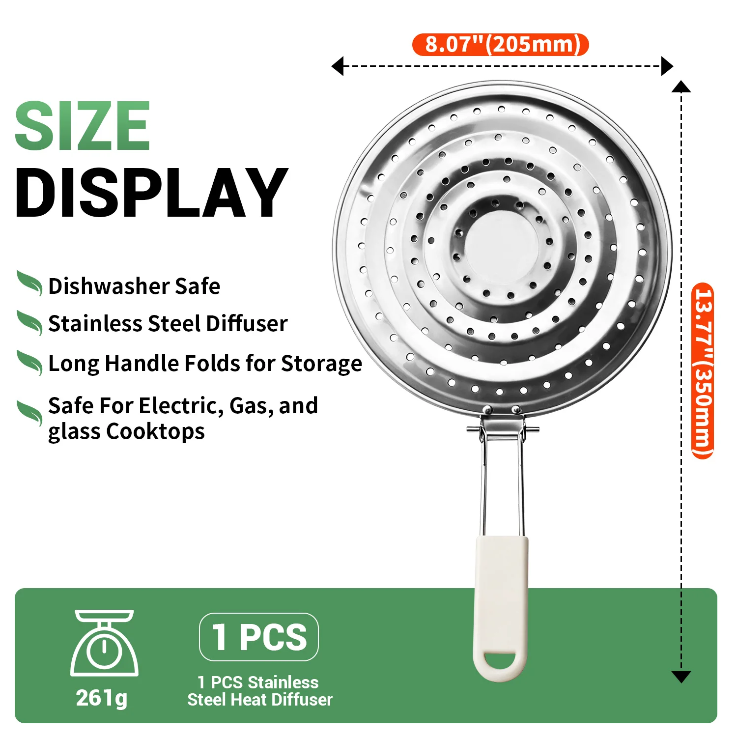 SI FANG Double Thickening Heat Diffuser Reducer Flame Guard Simmer Plate Stainless Steel for Gas Stovetops Kitchen Heat Diffuser