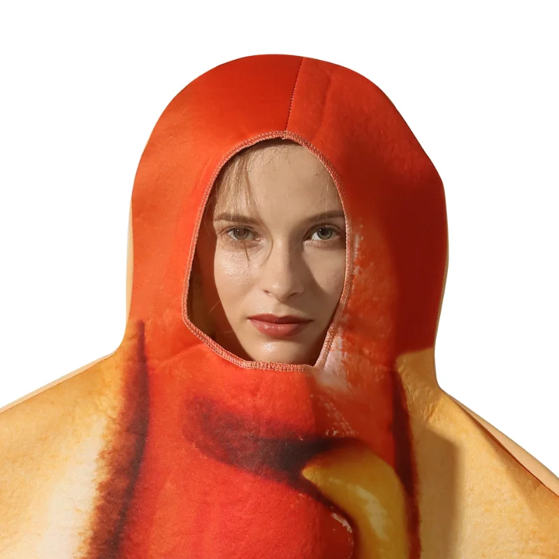 Costume de nourriture de hamburger imbibé d'éponge pour hommes et femmes adultes, drôle, Halloween, fête, robe de paupières, cosplay, unisexe, nouveau, 2023