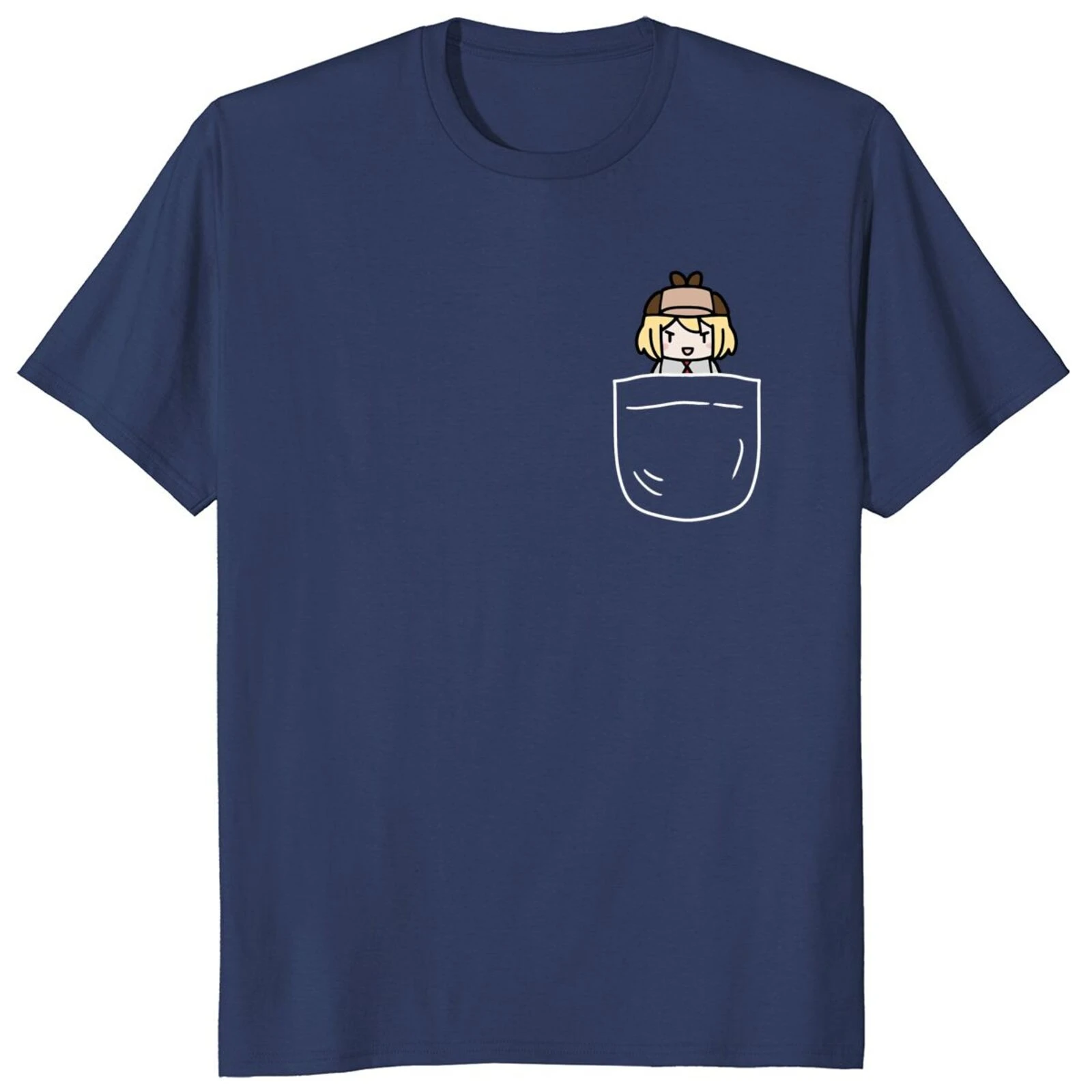 Amelia Watson Fans Art Design T Shirt 100% Cotton Summer Smol Ame Pocket Mad Classic T-Shirt Basic Premium Tee Tops EU Size