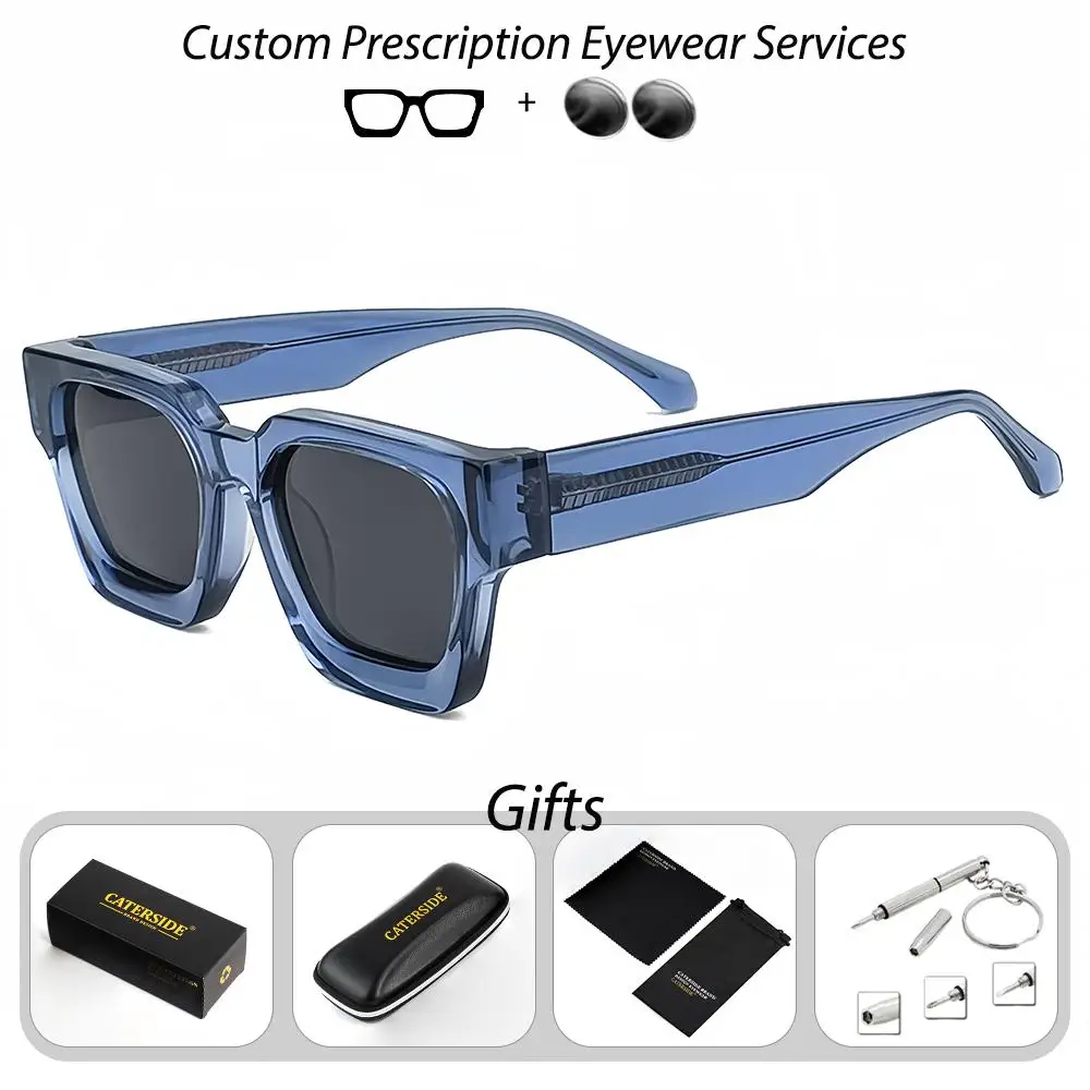 CATERSIDE Vintage Herren-Korrektionsbrille, verdickte quadratische optische Sonnenbrille für Damen, modische Brille für Outdoor-Fahrten – Detail 10