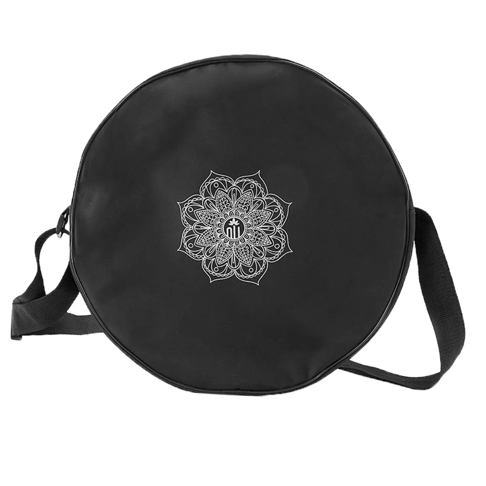 Yoga Wheel Bag Nylon Black Mandala Flower Yoga Circle Bag Yoga Wheel Dharma Wheel Storage Bag Shoulder Fitness Bags