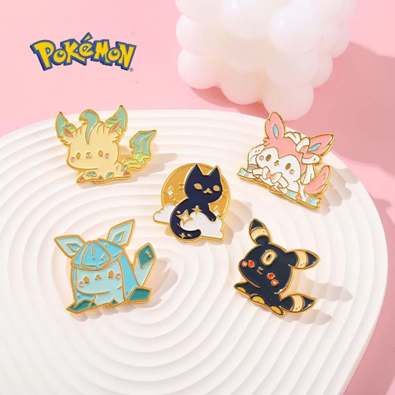 Pokemon Pikachu Creative Cartoon Brooch Cute Meowth Little Monster Shape Alloy Brooch Lapel Pin Backpack Badge Accessories